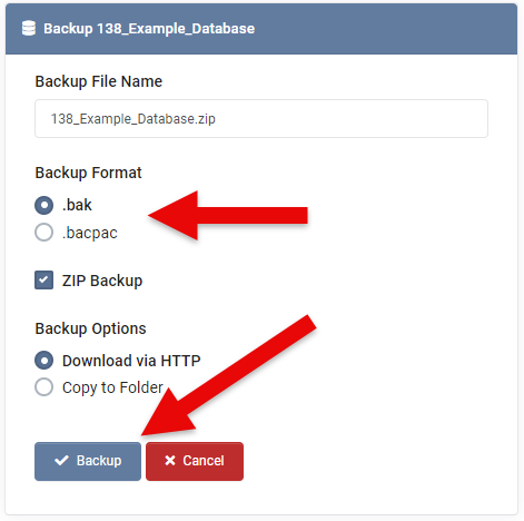 Backup SQL Database