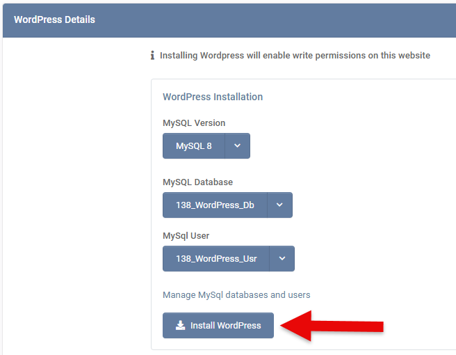 Install WordPress