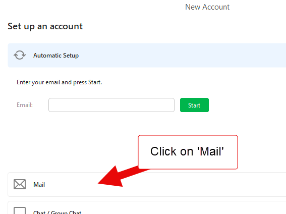 Set up an account in eM Client